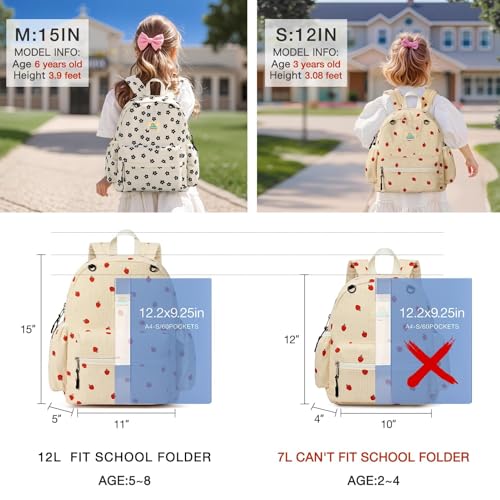 Image of STEAMEDBUN Corduroy Toddler Backpack for Girls 2-4: Kids backpack for Boys Girls - 12 inch Preschool Kindergarten Backpacks - Daisy