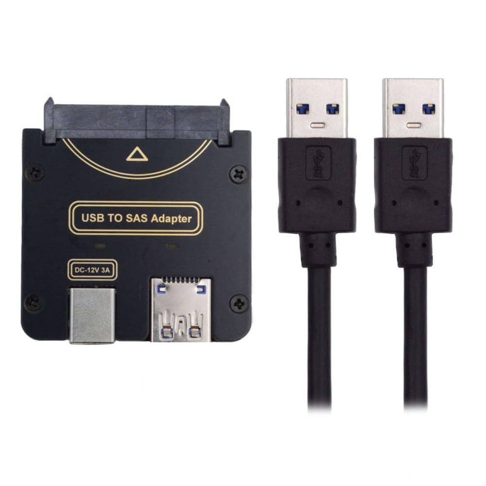 xiwai Scheda adattatore Raid per hard disk SFF-8482 SAS 29 pin a USB 3.0 da 5 Gbps con chipset e porta di alimentazione (richiede alimentatore da 12 V/3 A)