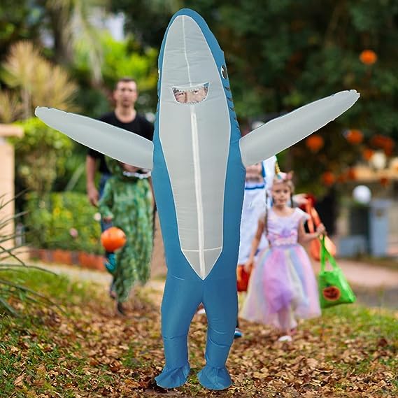 Disfraz inflable de tiburón para adulto - Halloween inflable adulto disfraz tiburón para Halloween cosplay fiesta
