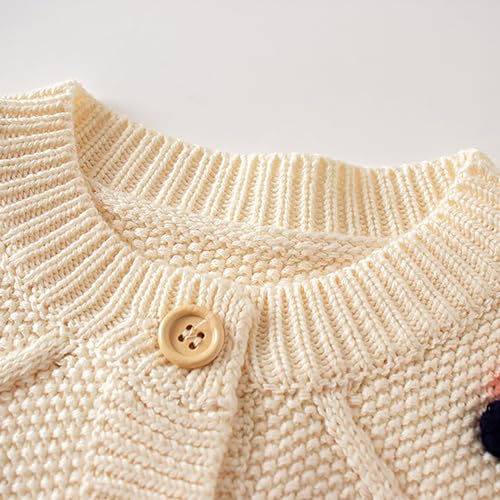 Kids Ribbed Polka Dot Knit Cardigan Toddler Cute Warm Long Sleeve Button Down Knitwear Jacket Sweater Outerwear2