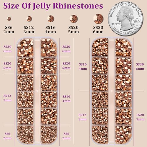 Image of TINKRSTUFF Resin Jelly Rhinestones for Crafting with B7000 Jewelry Glue, 2 Boxes Champagne Flatback Crystals with 3Pcs 10ml Glue, Bedazzling Non Hotfix Gems for DIY Tumblers Clothing Shoes Manicure