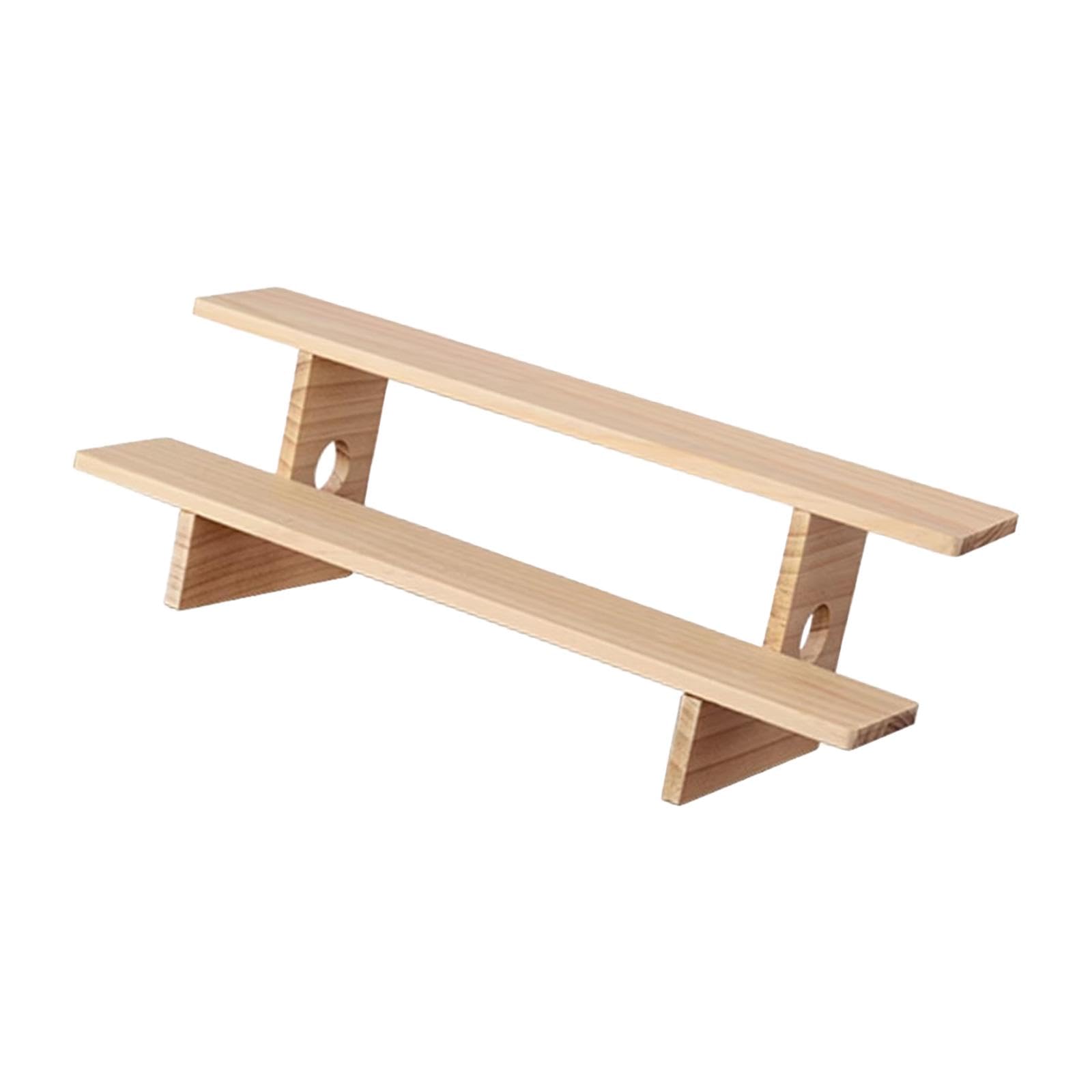 Generic Robusto E Versatile Supporto Da Portata in Legno, Ideale Come Porta Spezie, Supporto per Cupcake, Supporto a Più Livelli per Bottiglie, Barattoli, 55cmx20cmx17cm