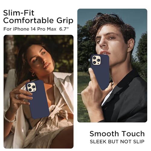 Capa magnética para iPhone 14 Pro Max, compatível com MagSafe, com protetor de tela – protetor de câmera – suporte de telefone com ventosa, capa de telefone fina de silicone para iPhone 14 Pro Max de