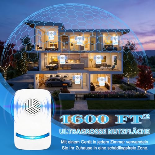 Bugshield Milben Stecker Ultraschall Gegen Milben 2026,Skield Bug Shield Milbenstecker, Effizientes Reduzieren von Milben Plug Für Schlafzimmer & Wohnbereiche Against Mite Bettwanzen (2)