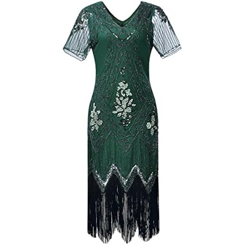 JaosWish 1920s Flapper Dress with Sleeves Cover