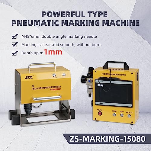 Image of Powerful Portable Pneumatic Engraving Machine Dot Peen Marking Machine Pneumatic Engraver 150X80mm(5.9x3.15 inch) Engraving Area