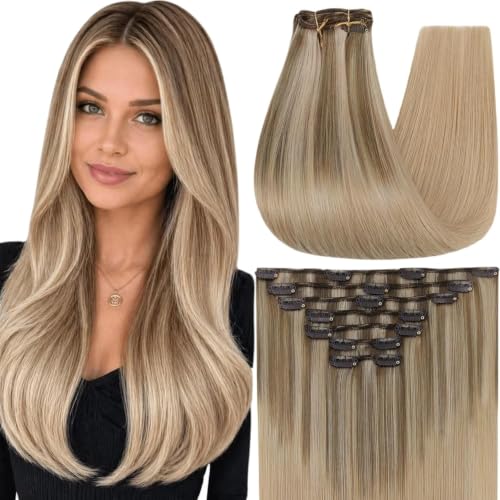 Full Shine Clip in Extensions, Teddy Bear Blonde Human Hair