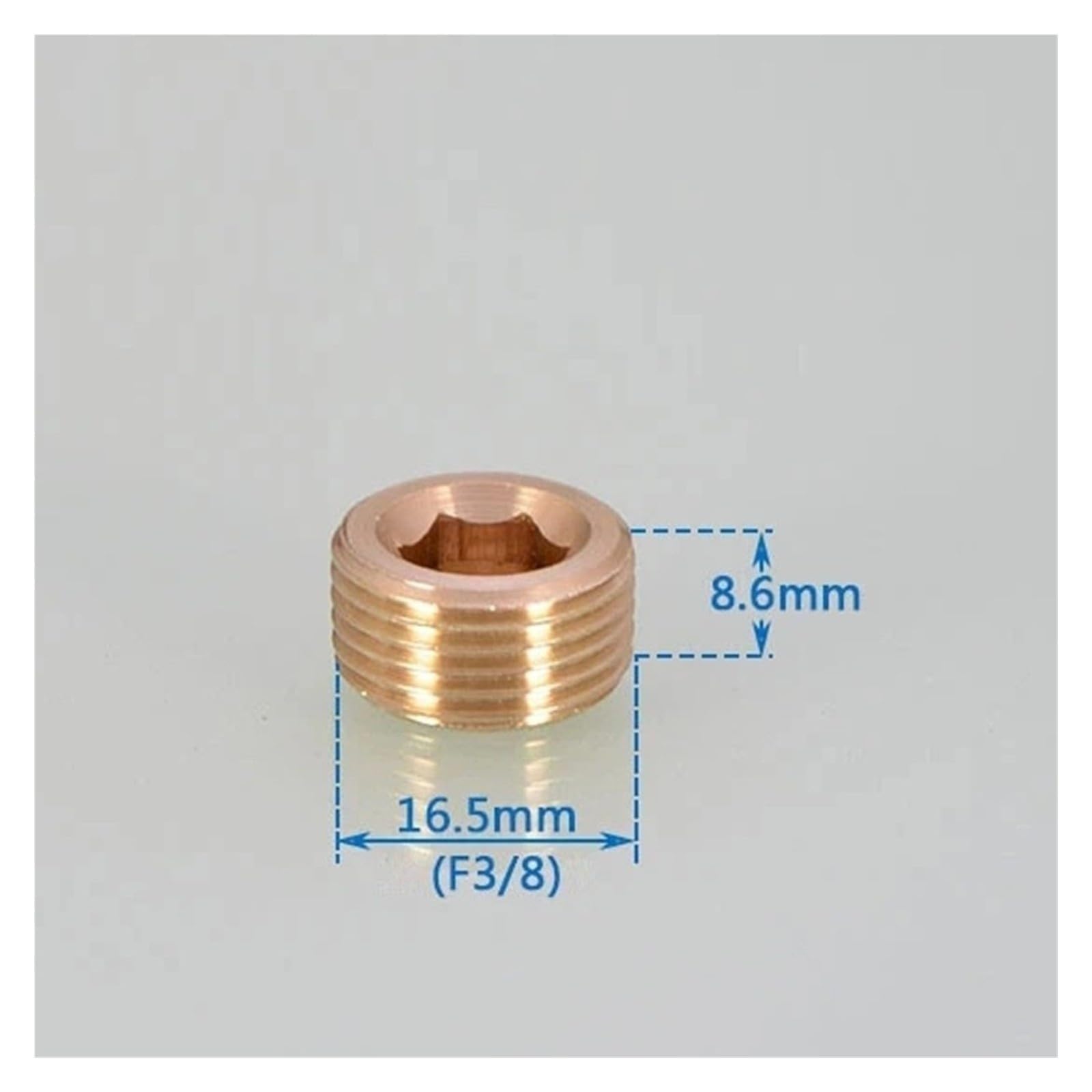 1/8" 1/4" 3/8" 1/2" 3/4" 1" A 2" Filettatura Vite For Tubo In Ottone Maschio Tappo Di Chiusura For Arresto Del Coperchio Esagonale For(Hexagon (3I8),QTY 10pcs)