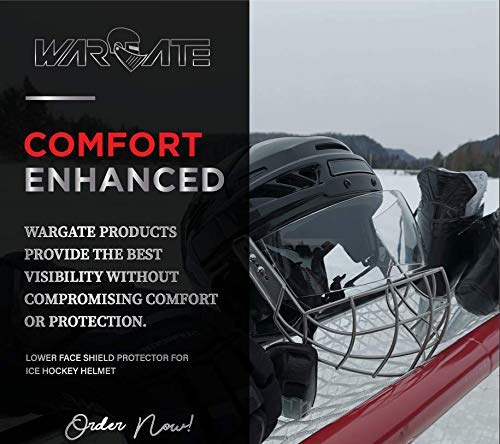 Wargate Hockey Lower Face Shield Protector (Adult Senior Hockey Helmet Visor & Mask Accessory) #TOP4