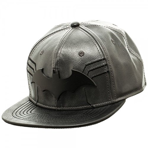 Batman Metal Logo PU Leather Snapback Cap