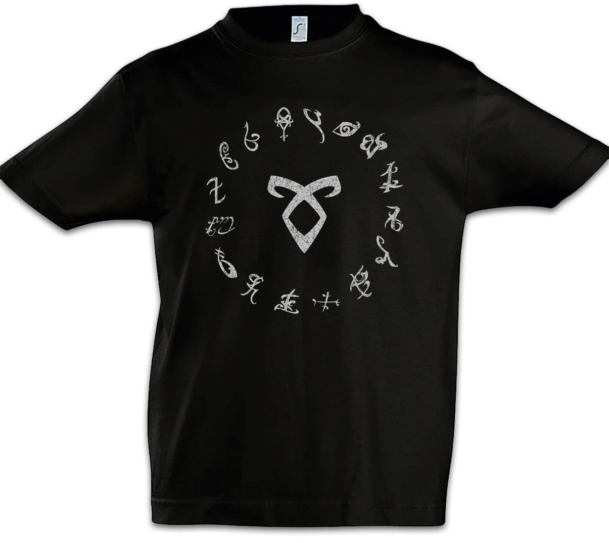 Urban Backwoods Boys Black S Runes Kids Children T-Shirt Size 10 Years