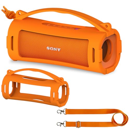 Silicone Cover Case for Sony ULT Field 1 Elextronics Ultra Portable Wireless Bluetooth Speaker, Protective Stand Holder for Sony ULT Field 1 Speaker Accessories (Case only) (Orange)