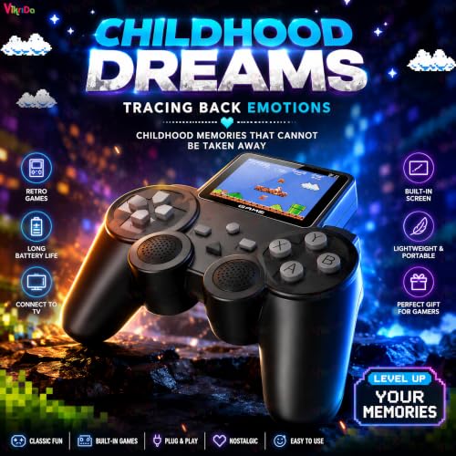 Image of VikriDA S10 Handheld Gaming Console for Kids & Adults | 520 Built-in Classic Retro Games | Portable Rechargeable Mini Video Game Player with TV Output | Arcade Game Box Toy Gift for Boys