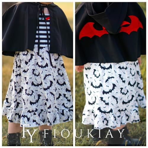 fioukiay Toddler Girls Halloween Dress Outfits Sleeveless Spaghetti Strap Dresses with Hooded Cape3