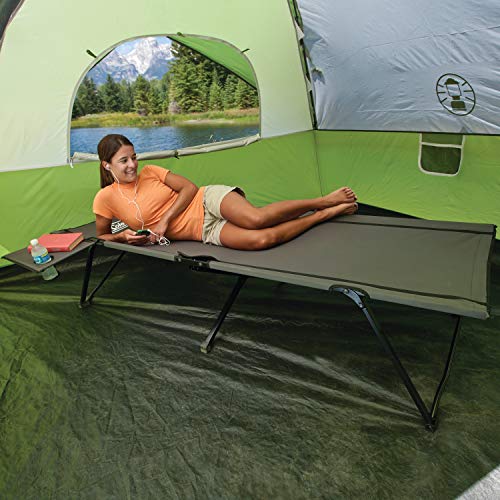 Coleman Pack-Away Camping Cot with Removable Side Table, Extra Wide Cot Fits Adults up to 6ft 6in or 300lbs, Carry Bag Included - Image 6
