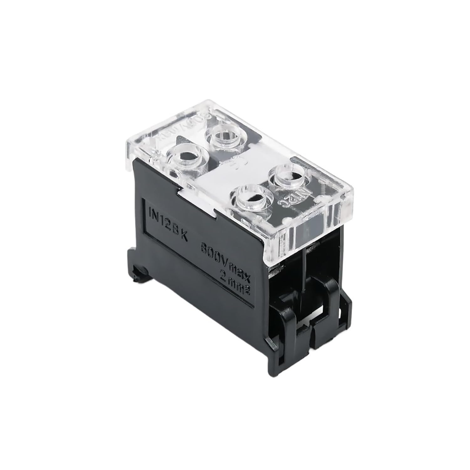 1 Piece IN-12BK DIN Rail Terminal Block Junction Box 600V 20A 2P Split High Current Brass Wire Connector