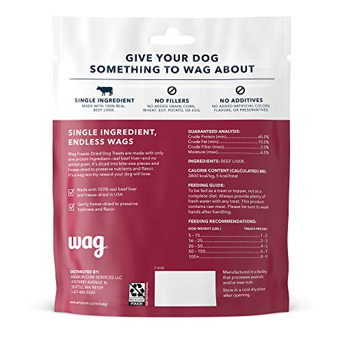 Wag Amazon Brand - Wag Freeze-Dried Raw Single Ingredient Dog Treats, Beef Liver thumb #1