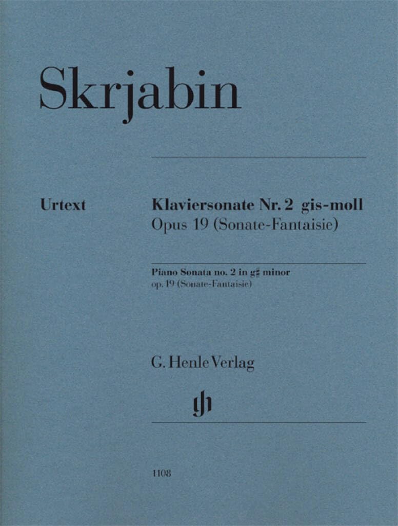 SONATE POUR PIANO N 2 EN SOL DIESE MINEUR OP. 19 (SONATE-FANTAISIE) (English and German and French Edition)      Sheet music – January 1, 2009