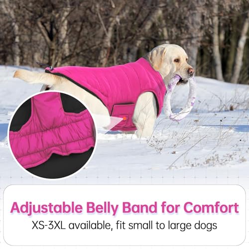 Image of Lelepet Reversible Dog Coat Windproof Dog Puffer Jacket Lightweight Vest