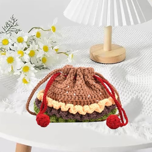 Crocheted Bag Handcrafted for Women Cute Hamburger Hand Crocheted Knitted2