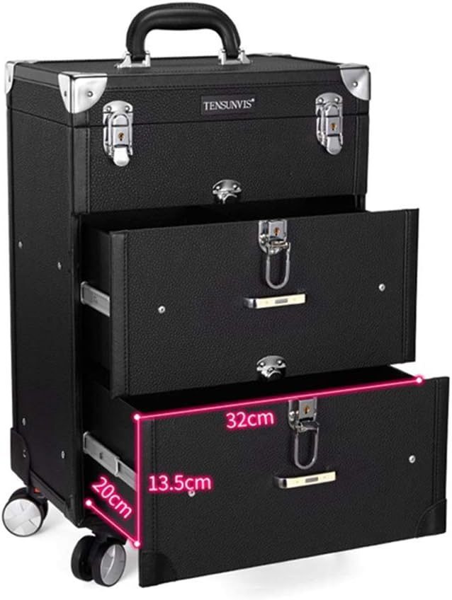 Trolley Cosmetic Case Professional Multi-Layer Drawer e Large Vanity Case Capacity Nail Storage Box Toolbox