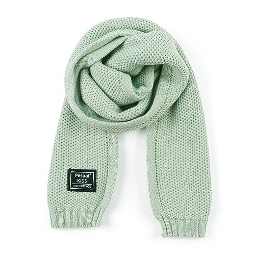 Image of PESAAT Kids Winter Infinity Scarf Knit Cotton Toddler Boy Girls Scarves