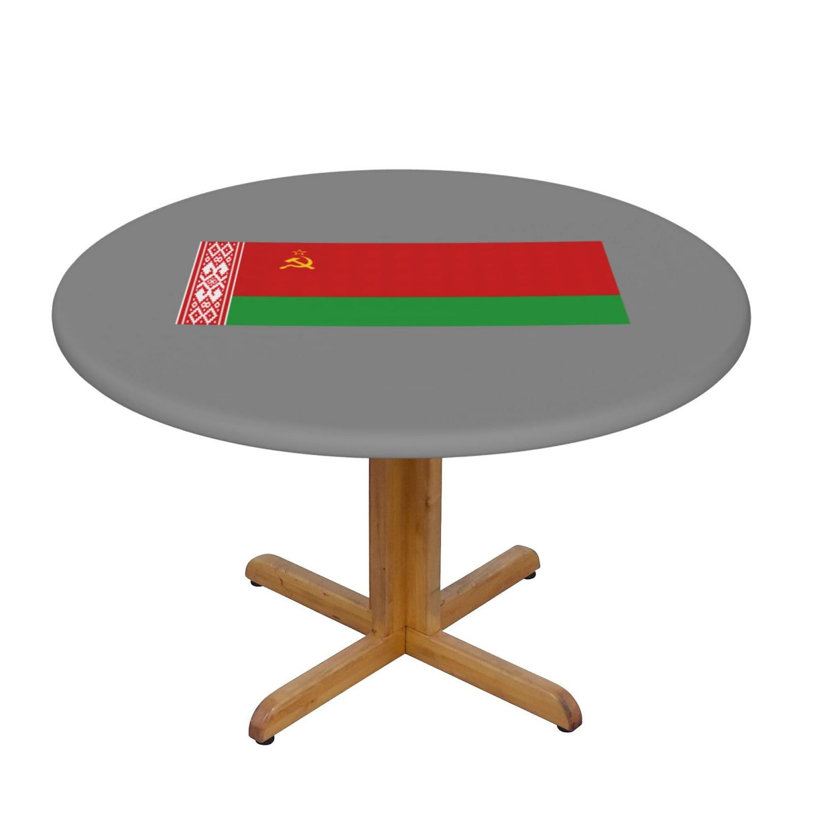 PPHGUT Flag of Belarus Print Round Tablecloth Family Table Cover Kitchen Wedding Party Everyday Outdoor