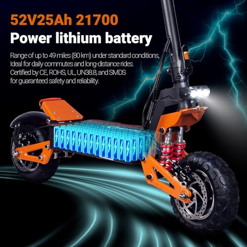 Toursor X5 Electric Scooter - 5000W Motor, 40 MPH Top Speed, 50 Mile Range - Image 6