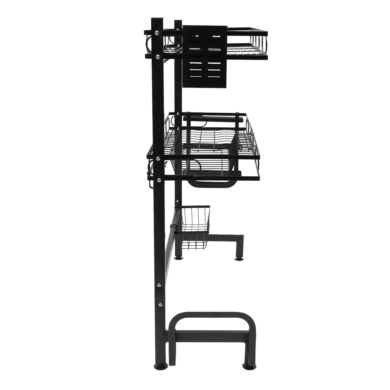 Geschirrabtropfgestell Edelstahl Double Layer Sink Storage Rack Komplettes Set Trockengestell Geschirr Abtropfständer für Küche (62cm)