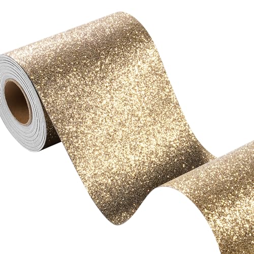 Papier peint à paillettes marron FunStick finition chic