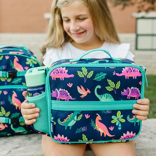 Image of Wildkin Kids ECO rPET Insulated Lunch Box - Keeps Food Hot or Cold, Easy-Clean Lining, Mesh Pockets & BPA-Free - Boys & Girls, Ideal for School, Travel & Daycare - Dino Pals