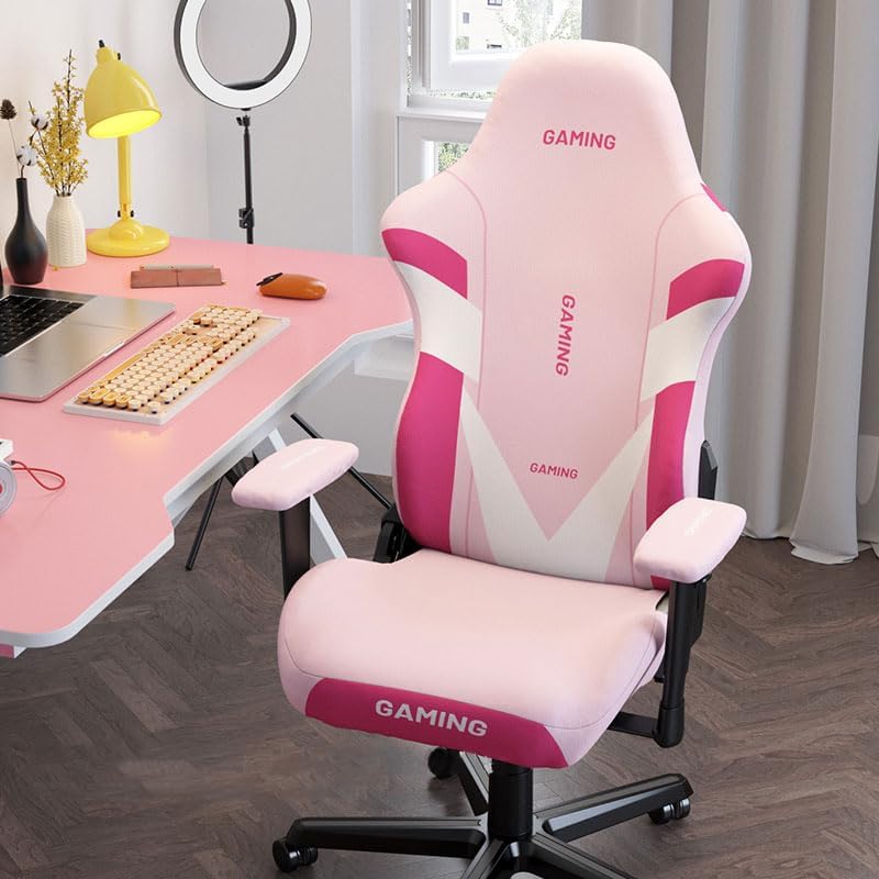 Sweisua - Fundas rosas para silla de juego, funda para brazos adjunta, protector de asiento para silla de juegos de niñas