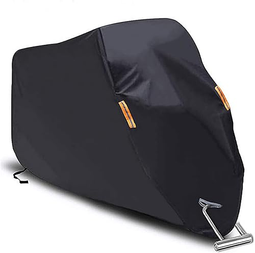 SEAZEN Funda impermeable para motocicleta al aire libre, 5 capas de alta resistencia, protección UV a prueba de polvo, con correas reflectantes