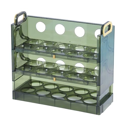 Srliya Contenedor de Huevos Reversible de Plástico de Gran Capacidad de 30 Rejillas, Soporte para Huevos para Refrigerador, Puerta Lateral o Cocina, Ahorro de Espacio y Organización