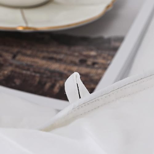 Miniatura 7 de SNOWMAN Edredón ligero de plumón de ganso 93% tamaño King, relleno de edredón esponjoso de calidez media, carcasa de 100% algodón egipcio, potencia