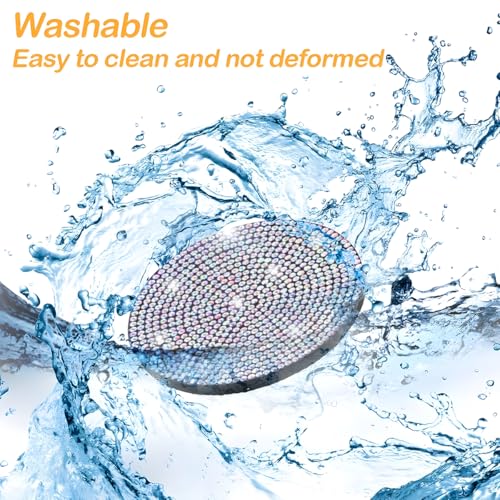 Image of Osilly Bling Car Cup Holder Coaster, Crystal Rhinestone Anti-Slip Insert Coasters, Universal 2.75 Inch Fashion Automotive Cup Mat, Car Interior Accessories Decor Gifts for Women (Multicolor, 4PCS)