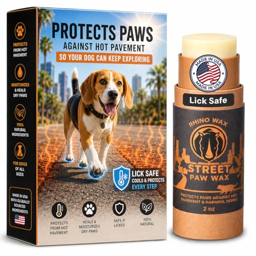 Rhino Wax - Dog Paw Protector for Hot Pavement - Use Street Wax Before Taking Dogs on Asphalt - Balm...
