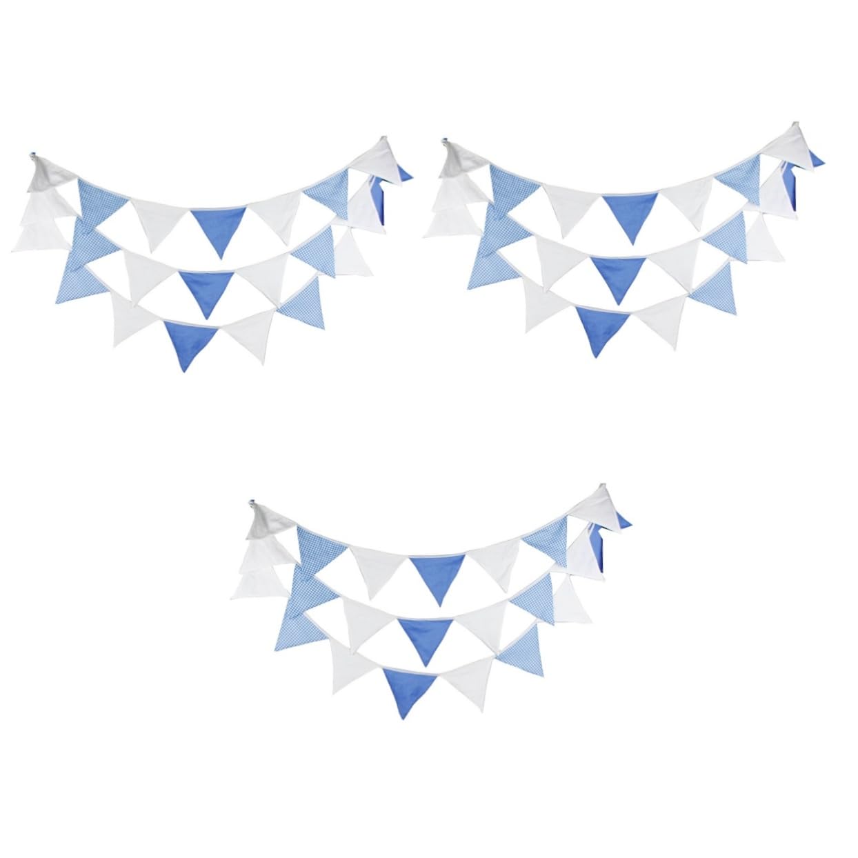 IMIKEYA 3 Stück Wimpelkette Deko Geburtstagsdeko Hochzeit Festival Sackleinen Türkis Banner Flaggen Festliches Partyzubehör Pulling Flag Party Pull Flag Blau Baumwolle