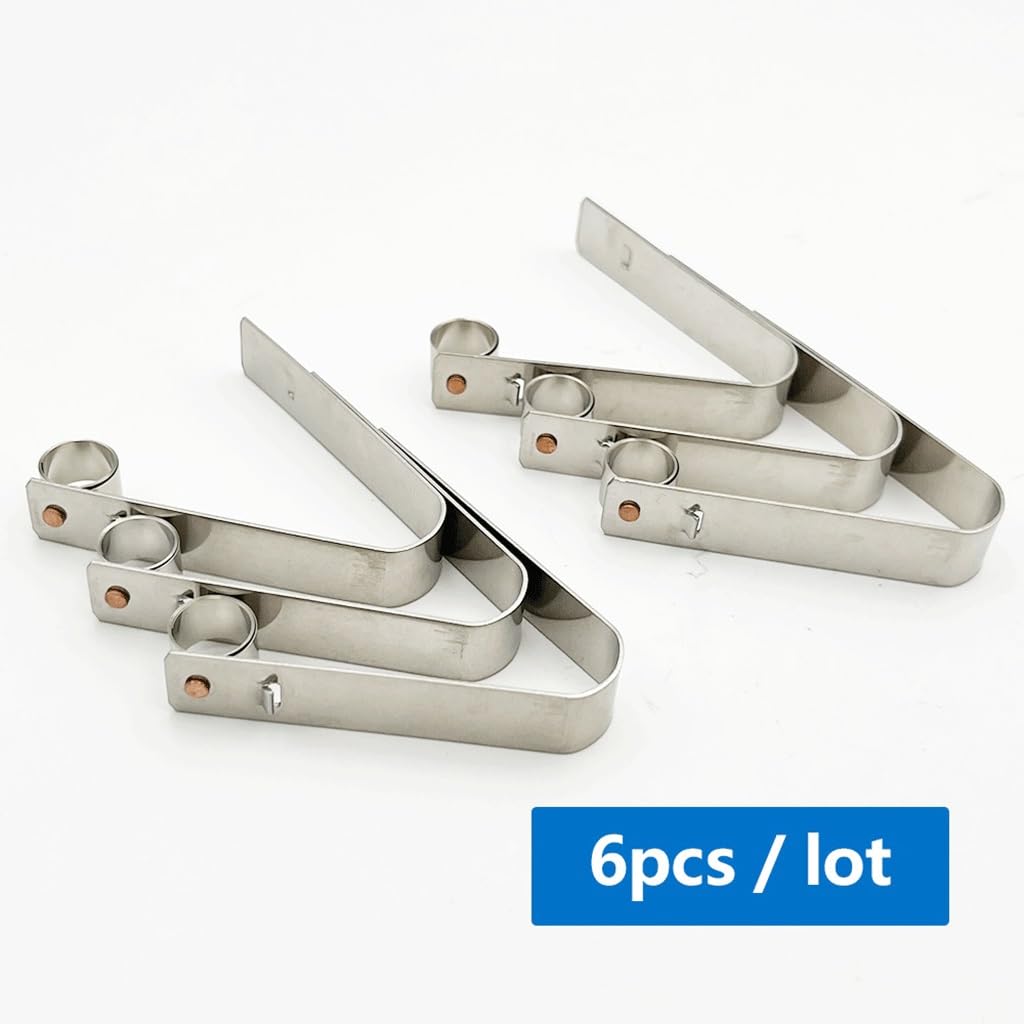 Kit de abrazadera de resorte de acero inoxidable de 6 piezas: soporte de cepillo de carbón duradero for talleres y uso industrial(8x20)
