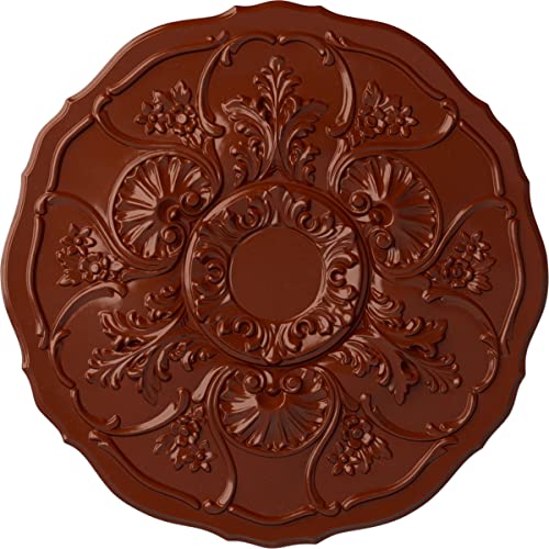 Image of Ekena Millwork CM22CNFIF 22 OD x 1 1 /2 P Cornelia Ceiling Medallion (fits Canopies up to 4 inch), Hand-Painted, Firebrick