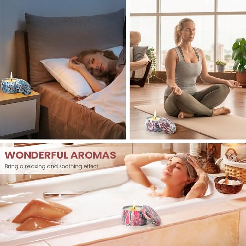 BYTYO Scented Candles Gift Set for Women, 4 Pack 4.4 Oz Soy Wax in Tin, Lavender Fig Aromatherapy Candles for Relaxation, Birthday Mother's Day Gifts for Mum Wife, Long Burning - Image 5