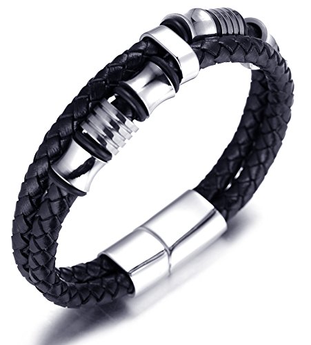 HALUKAKAH Uomoi Bracciale in Vera Pelle con