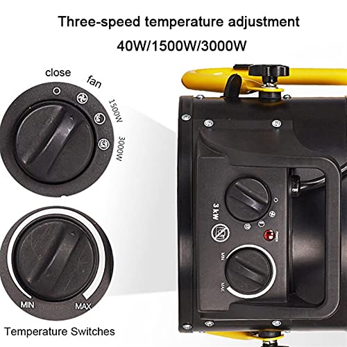 LSHAN 2KW-3KW industriële ventilatorkachel, Elektrische werkplaatsruimteverwarmer, draagbare kas PTC-verwarmer, 3 warmte… - Image 4