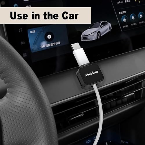 Miniatura 5 de Paquete de 10 clips magnéticos para cables, organizador de cables, soporte adhesivo para cable de teléfono para mesita de noche, escritorio, cables