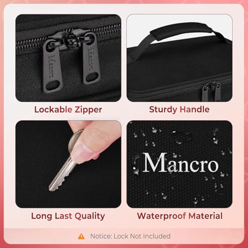 Image of Mancro Dual Layers Medicine Organizer Bag, Pill Bottle Organizer Storage with Lockable Zipper, Medication Travel Bag for Pills, Vitamins, Medical Supplies for Home Storage, Black