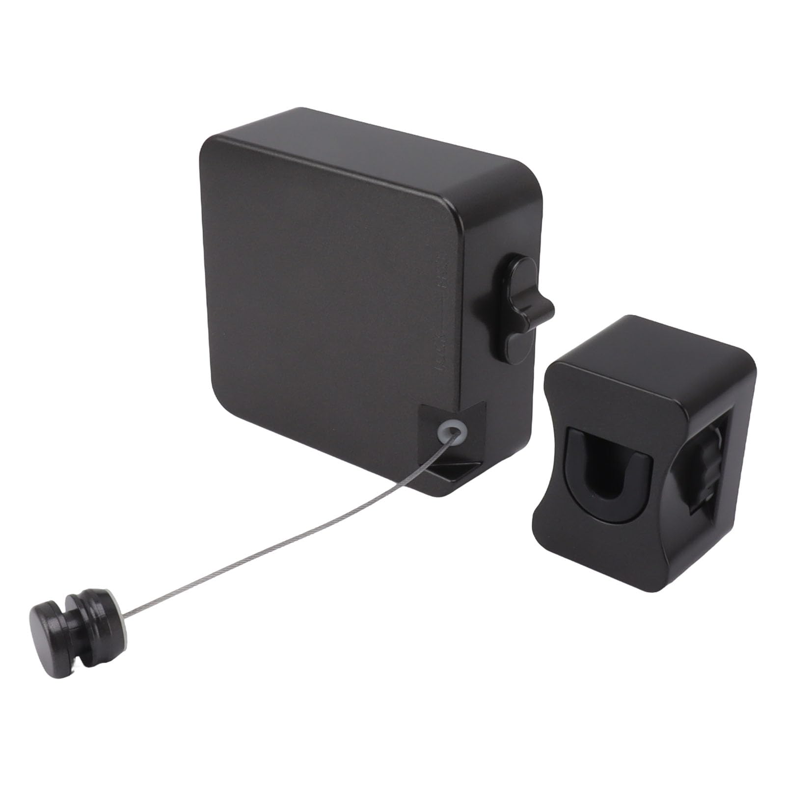 Asixxsix Corde à Linge Rétractable, 6M Corde à Linge Robuste en Acier Inoxydable 304 Corde à Linge Portable Réglable à Fixation Murale pour Voyage à Domicile Camping, de 55,1 LB (9026B Noir)