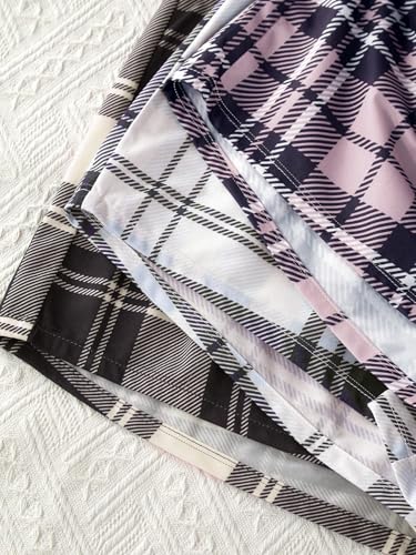 Image of WDIRARA Women's 3 Pack Plaid Letter Graphic Pajama Shorts Lounge Shorts | Elastic Waist ,Comfortable,Home Living,Sleepwear