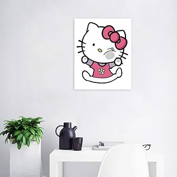 ハローキティちりめん絵画 Amazon | ハローキティ デジタル絵画 数字キットによる 絵画 落書き