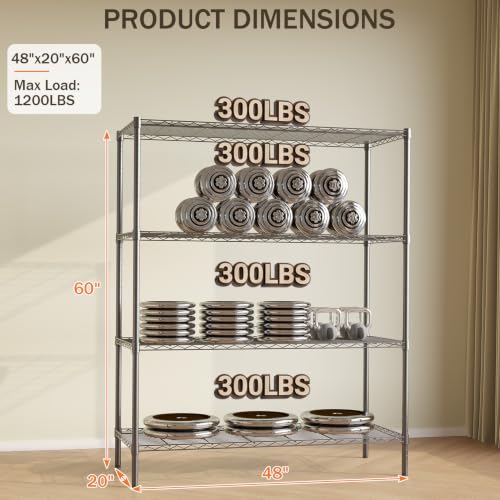 Image of GarveeTech Heavy Duty Garage Shelving Unit, 48 in L x 20 in D x 60 in H