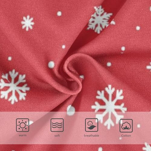 Classic Red Snowflake Soft and Breathable Girls' Panties Breathable Underwear for Kids in Sizes 2T,3T, 4T, 5T, 6Y and 8Y3